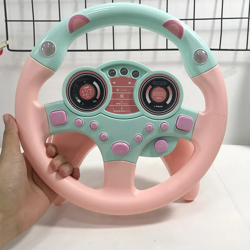  Simulation Steering Wheel With Light Baby Kids Musical Developing Educational Toys Birthday Gifts N