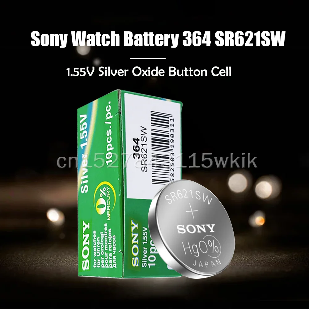 20PCS SONY 364 SR621SW AG1 LR621 621 164 531 SR60 LR60 1.55V Silver Oxide Watch Battery Single Grain Packing Button Coin Cell