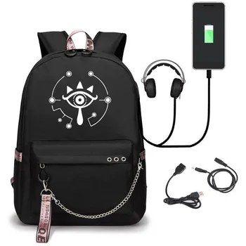 

The Legend of Zelda Backpack for Men Printing Sword Breath of Wild Usb Charging School Bag Oxford Women Laptop Travel Backpack