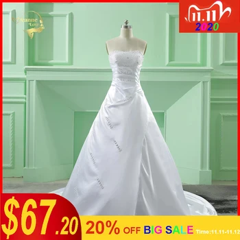 Wholesale Vestido De Noiva 2020 Classic Design Perfect Casamento Pearl A line Strapless Robe De Mariage