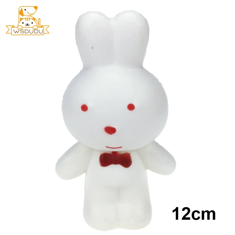 Rabbit White Милый мультфильм Мягкое Животное Squeeze медленно поднимающаяся большая панда какашка кролик Мопс Собака Фрукты Бутылка для взрослых Анти Стресс мягкие игрушки подарки - Цвет: Rabbit White