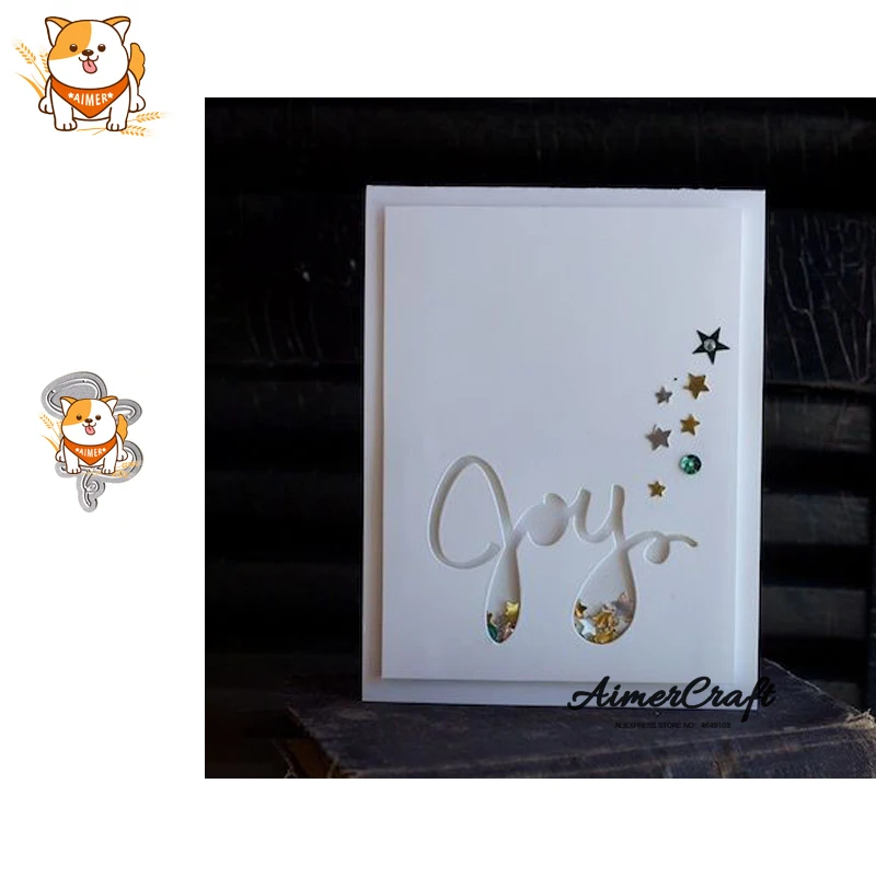 

JOY Letter Celebrate Metal Cutting Dies Scrapbooking Stencil Decorative Craft Embossing Die Cuts Card Making New Dies For 2019