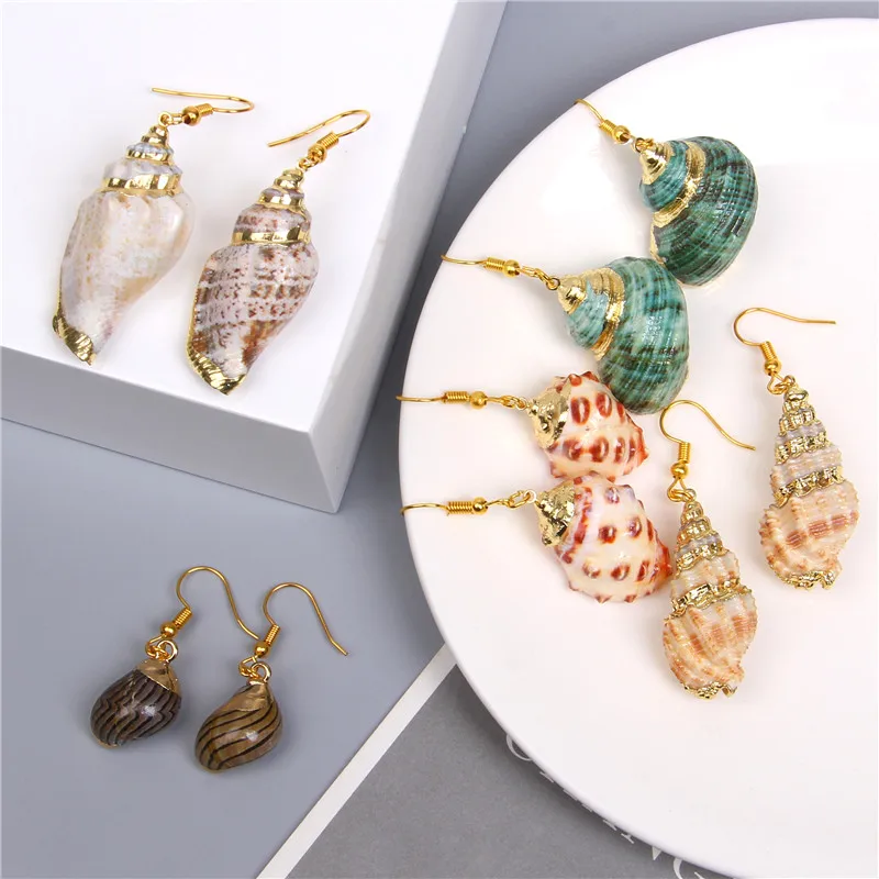 

2019 Shell Earrings Drop Earrings Women Boho Shell Pendant Earring Hanging Statement Dangle Sea Shell Summer Beach Jewelry
