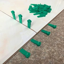 Espaçadores reutilizáveis, sistema de nivelamento e localização de pisos e azulejos em cunha, espaçadores com lacunas de 2mm, nivelador de parede, nivelador de piso e cerâmica, 100 peças