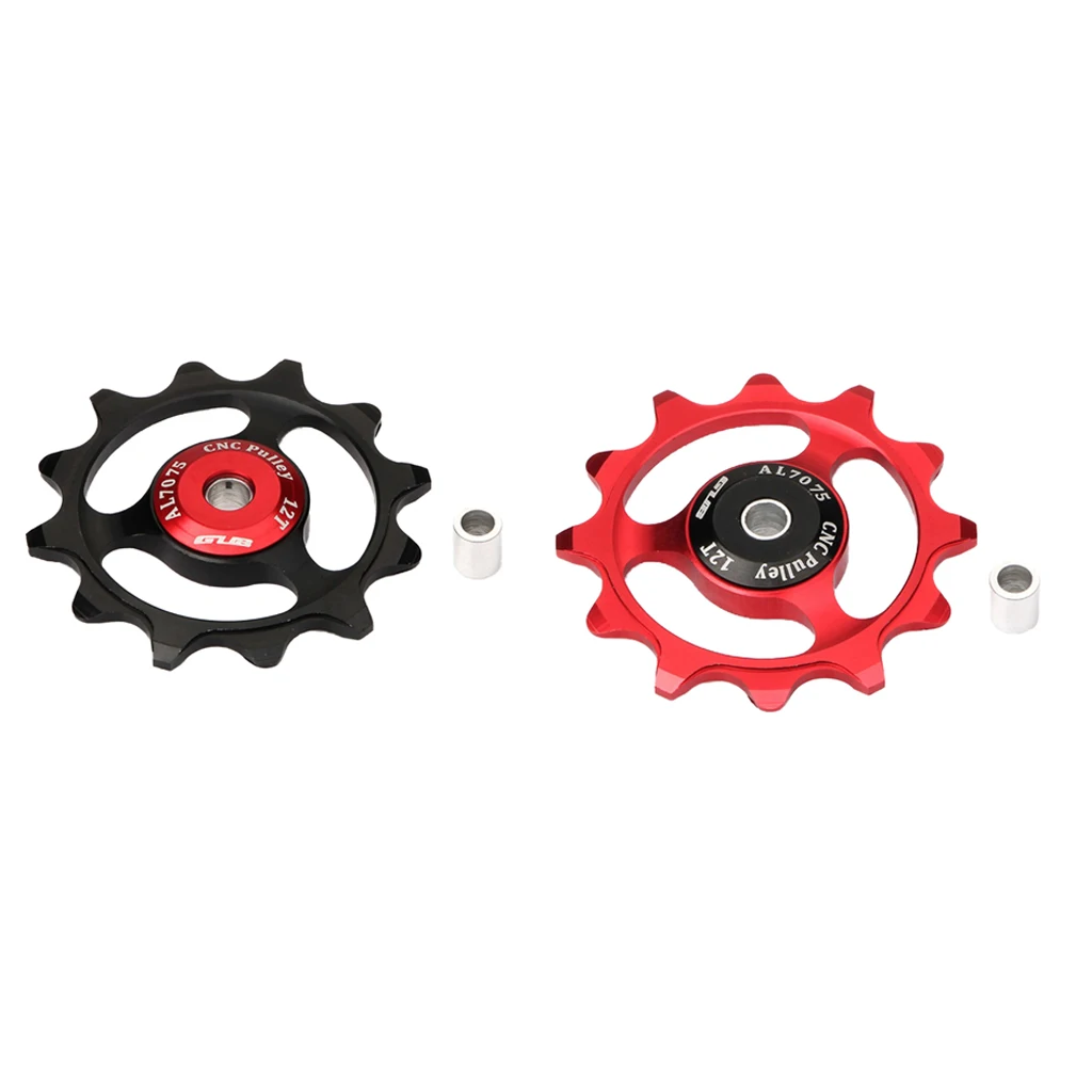 12T Bicycle Bike Bearing Jockey Wheel Pulley Roller Rear Derailleur 7/8/9/10 Speed for 4/5/6mm Spindle Shaft Rollers