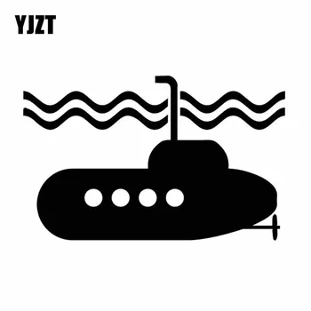 

YJZT 14.1CM*8.9CM Shadow Submarine Cartoon Animated Lovely Vinly Decal Cute Car Sticker Interesting Black/Silver C27-0557