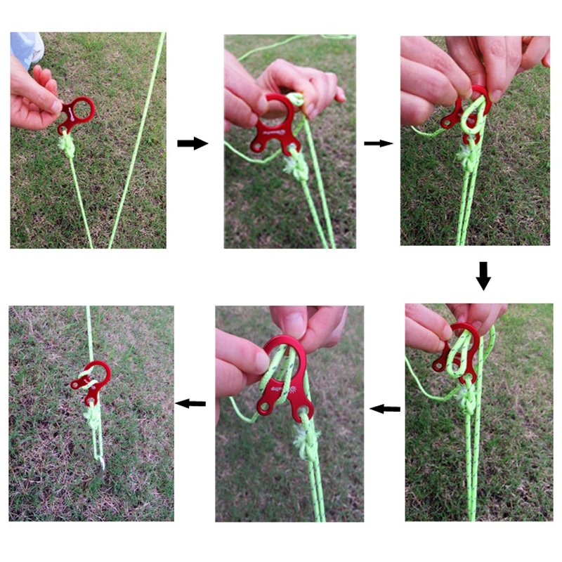 Outdoor Camping Tent Wind Rope Buckle 3 Hole Aluminium Alloy Rope Tensioner 5/10pcs/lot