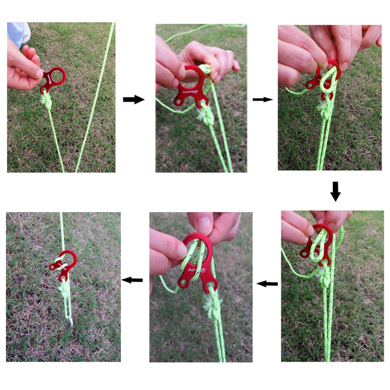 5/10 sztuk/partia Camping namiot na zewnątrz wiatr klamra 3 otwór ze stopu Aluminium ze stopu Aluminium liny napinacz namiot przewód liny zapięcie zaostrzenie hak