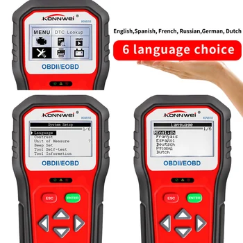

Car OBDII Scanner Auto Diagnostic Fault Code Reader Automotive Check Engine Light Diagnostic O2 Sensor EOBD Scan Tool