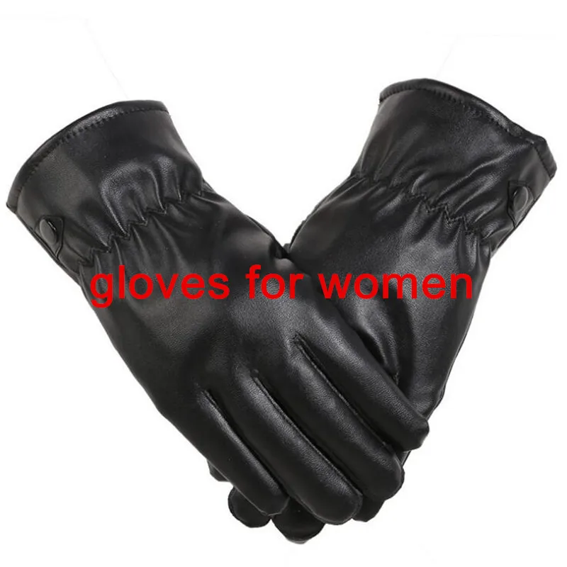 glove for women Зимние мужские и женские утолщенные бархатные теплые перчатки из искусственной кожи, уличные теплые перчатки для вождения - Цвет: glove for women