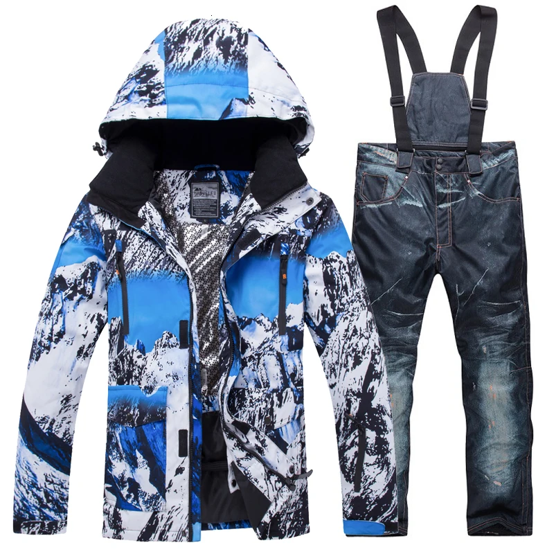 Новинка, зимний лыжный костюм для мужчин, теплый, ветрозащитный, водонепроницаемый, для спорта на открытом воздухе, зимние куртки и штаны, мужской лыжный костюм, мужская куртка для сноуборда