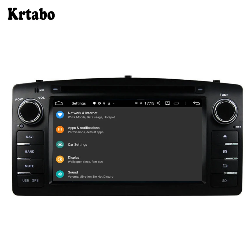 For Toyota Corolla 2004 Android 9.0 smart car navigation reversing image control screen one machine recorder support DVD