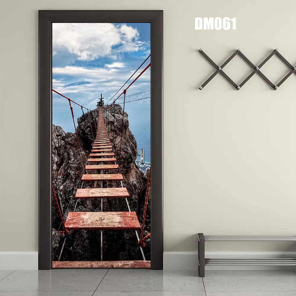 DM061 Современные самоклеящиеся виниловые наклейки на двери, ландшафтные художественные обои, экологически чистые Водонепроницаемые 3d Настенные обои, наклейки на дверь - Цвет: DM061