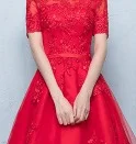 Красный Skyyue сексуальные коктейльные платья Иллюзия лодочка шеи Коктейль с коротким рукавом платья с открытыми плечами кружева халат коктейльное платье LX363 - Цвет: Красный