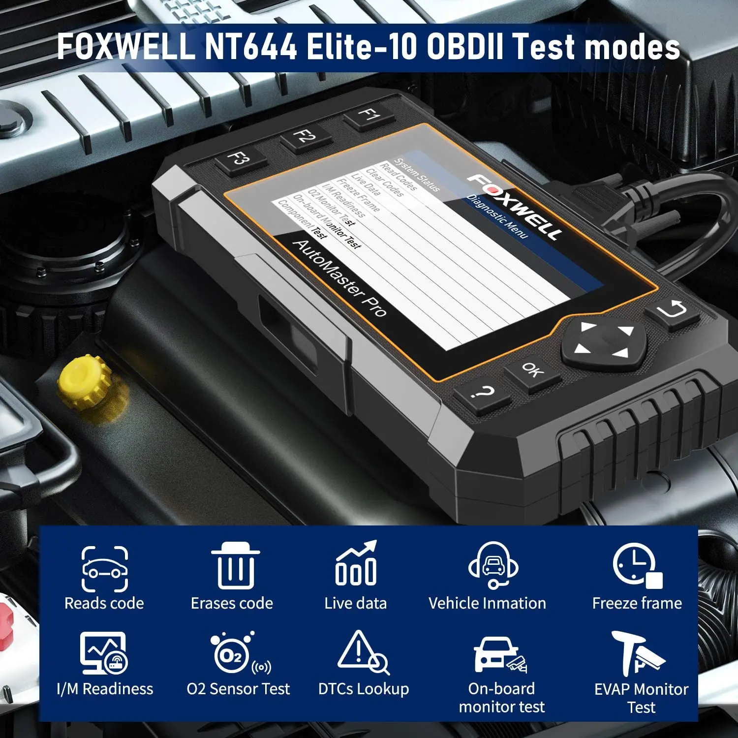Foxwell NT644 Elite Профессиональный OBD 2 диагностический Автомобильный сканер