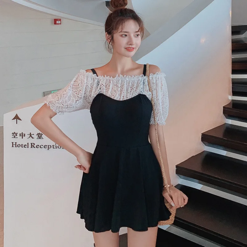 

Swimsuit One Piece Bikinis Female 2019 Swiming Suit Women Swimwear One-Piece For Full Hollow Out Short Long Sleeve Cover Fat New
