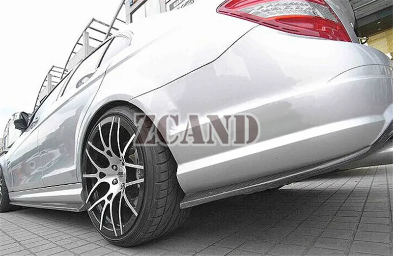 Настоящее карбоновое волокно заднего расширения бампера 1 пара для Mercedes Benz W204 C63 AMG боковая юбка 2012