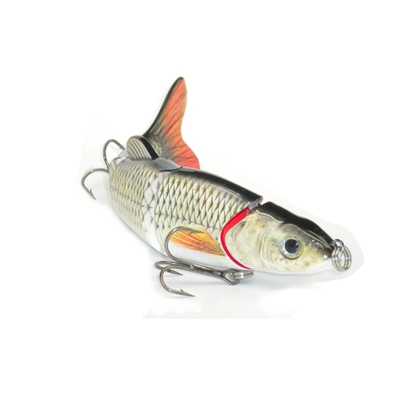 Мульти секция 5 раздел рыболовная приманка кривошипная Swimbait Bass Shad Dace 3D eyes
