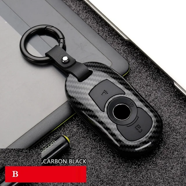 B Carbon black Углеродное волокно ABS Автомобильный Дистанционный корпус умного ключа крышка ключа Держатель для OPEL Astra Buick ENCORE ENVISION Лакросс VELITE5 GL8 - Название цвета: B Carbon black