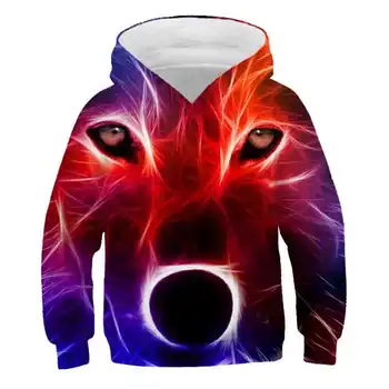 

Hot Sale 3D The Wolf Hoodies Boys Girls High Quality Hoodie 3D Printed The Lion Sweatshirt Kids StreetWear Style