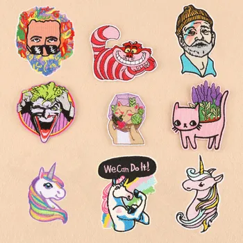 

50pcs/lot Embroidery Patches Letters Clothing Decoration Accessories Man Cute Animals Unicorn Diy Iron Heat Transfer Applique
