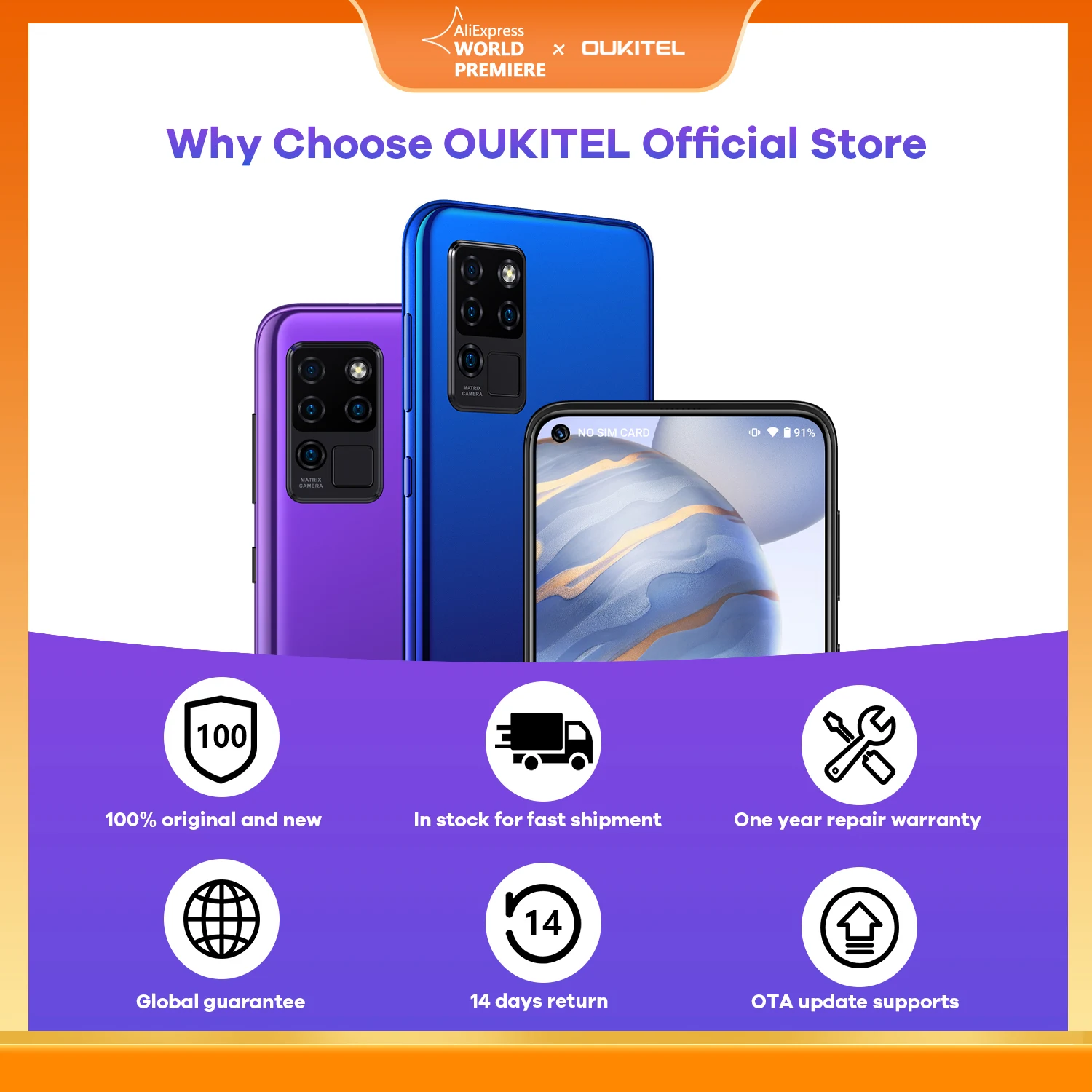 OUKITEL C21 Quad Camera 20MP Selfie Helio P60 6.4'