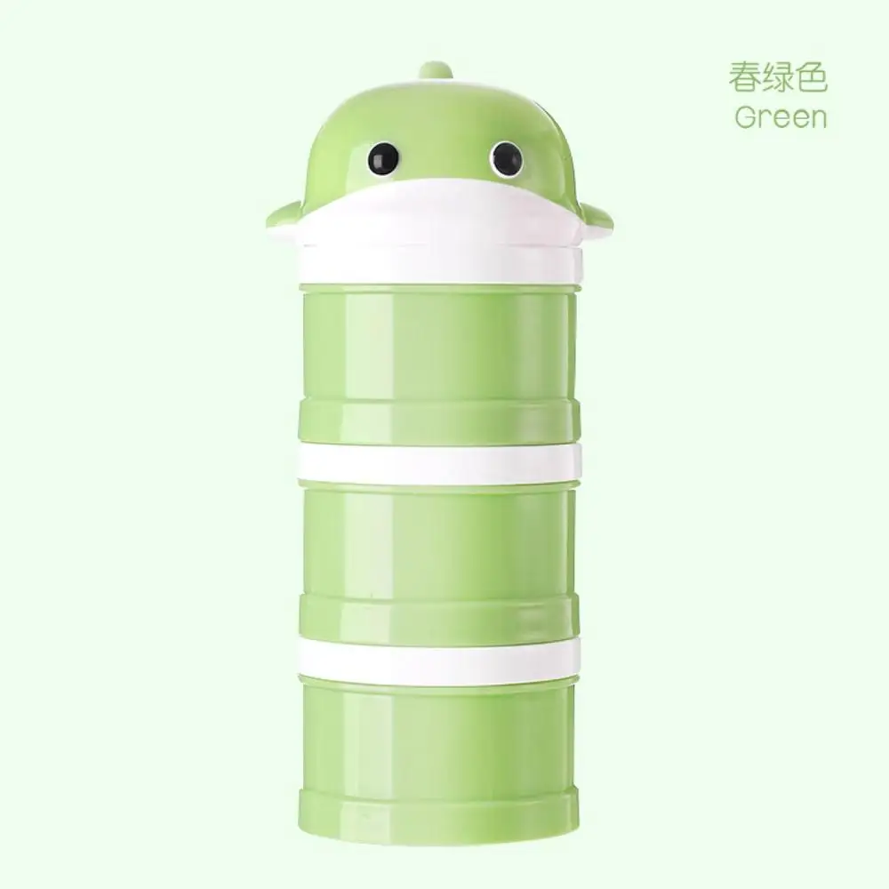 Whale Green 3 слоя слон, Кит Стиль Портативный ящик для хранения детского питания эфирные хлопья мультфильм сухое молоко коробка Дети Ясельного возраста контейнер для молока - Цвет: Whale Green