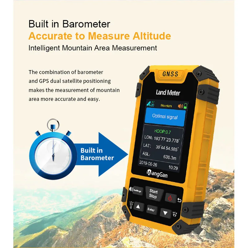 GPS Land Meter Accuracy Survey Equipment Slope Distance Measurement Tool WangGan Test
