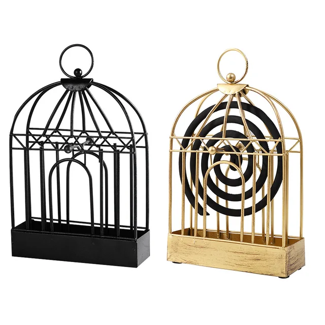 Kreatív Szúnyogtekercs -Tartó Északi Stílusú Madárketrec Forma Nyári Nap Vas Szúnyogriasztó Füstök Állványos Tányér Otthoni Dekoráció - Image 4