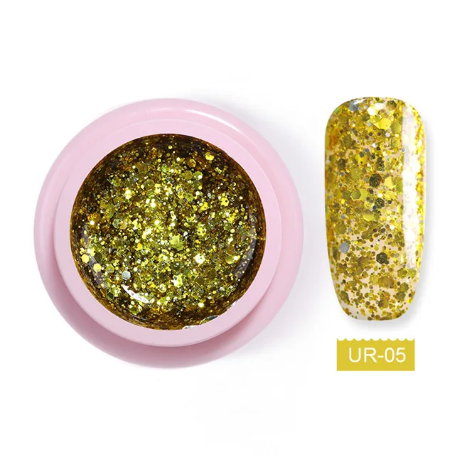 Glitter 5 Ur Sugar 5 мл УФ гель для ногтей типсы Дизайн Маникюр 60 цветов УФ светодиодный впитывающийся Сделай Сам краска гель чернила УФ-гель для ногтей маникюрный лак - Цвет: Glitter 5