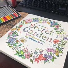 96 páginas inglês jardim secreto livros para colorir matar tempo graffiti desenho fio livro descompressão para adultos crianças aliviar o estresse