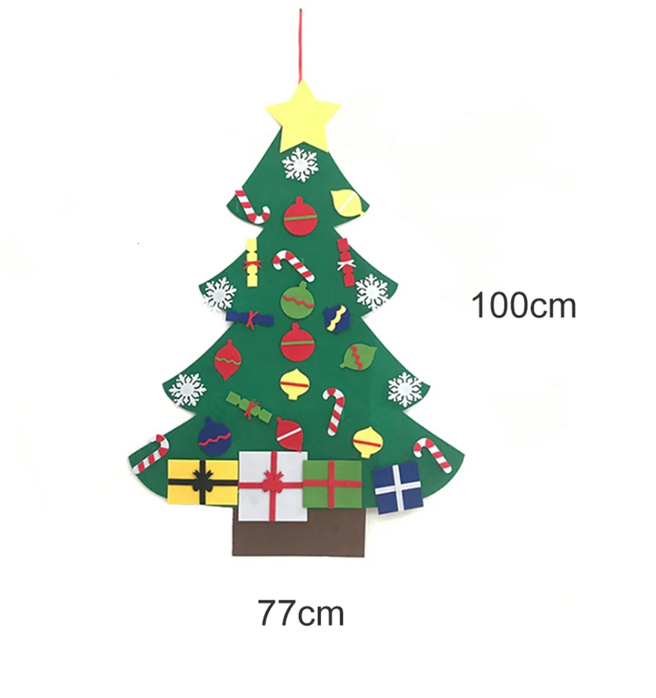 Educational Toys 3D Puzzle Christmas Tree 3D DIY Felt Artificial Tree Toys Wall Hanging Ornaments New Year Gift Puzzles For Kids