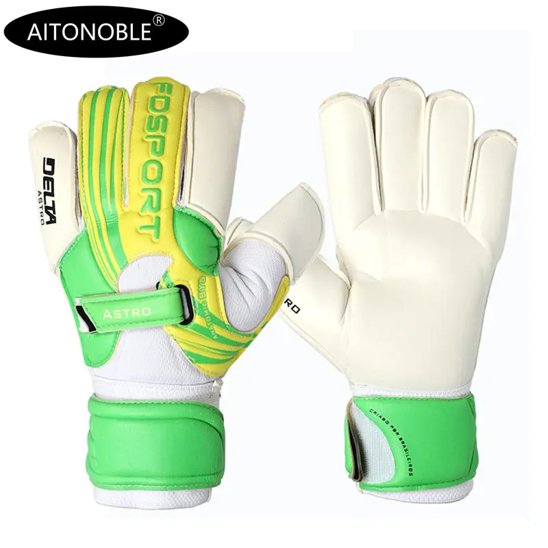Aitonoble New Design Professional Soccer Goalkeeper Glvoes Latex Finger Protection Children Students Football Goalie Gloves