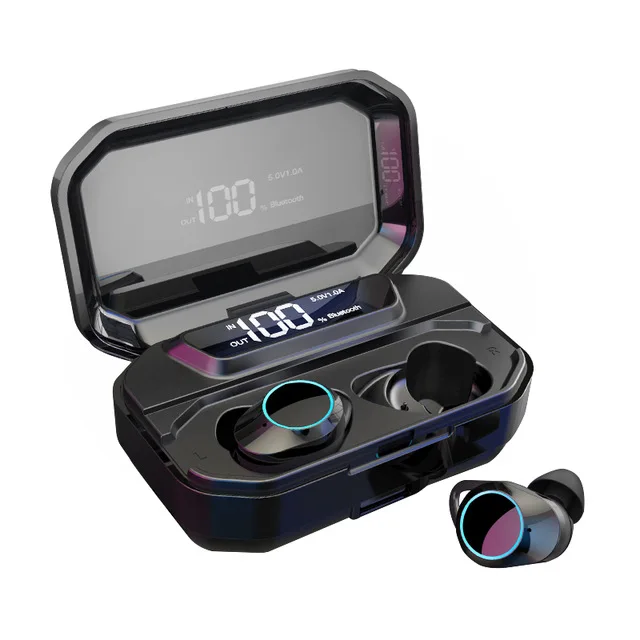 G02TWS5.0Bluetooth9DStereoEarphoneWirelessEarphonesIPX7WaterproofEarphones3300mAhLEDSmartPowerBankCase |