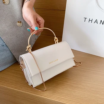 

Fashion purses and handbags solid color metal portable square lady luxury brand handbag crossbody bags for women sac a main