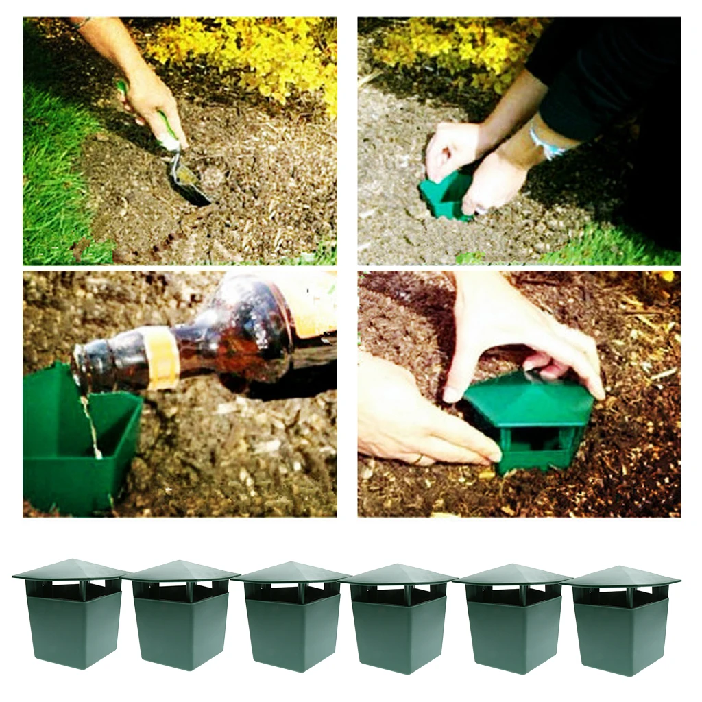 6x Plastic Snail Cage Slug Catcher Trap Tools Animal Pest Trapper Control