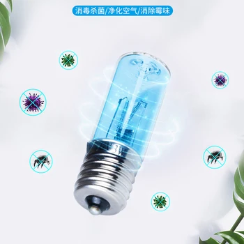 

3W Ultraviolet Sterilizing Bulb E17 Screw Port Compact Portable Sterilizing Blue White Light Quartz Long Tube