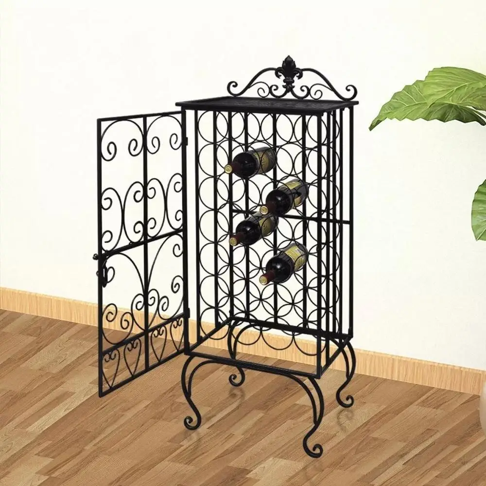 

Metal Red Wine 28 Bottles Rack Holder Mount Bar Display Shelf Red Wine Storage Space Saver Kitchen Countertops Wine Cellar