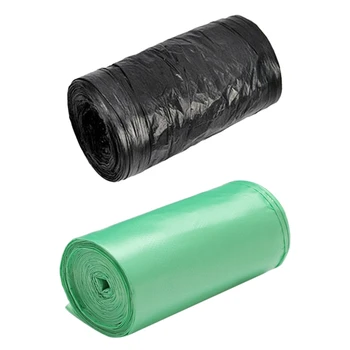

2 Rolls 50 x 46 cm Garbage Bags Single Color Thick Convenient Environmental Plastic Trash Bags Black & Green