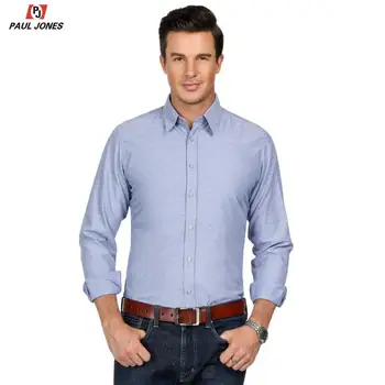 

PAUL JONES Men' Regular Fit Long Sleeve Business Shirt Stylish Point Collar Button-Down Shirt Tops Men Casual Shirt PJ00111