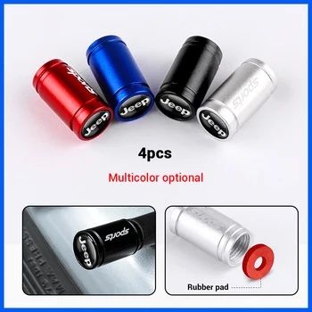 

4PCS Car-Styling Wheel Tire Parts Valve Stem Caps for Jeep Ranegade Copass Trail Hawk Wrangler Grand Cherokee Rubicon Patriot