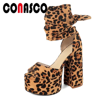 

CONASCO 2020 Summer New Arrival Women Sandals Pumps Sexy Fashion Party Night Club Platform Ankle Strap High Heels Shoes Woman
