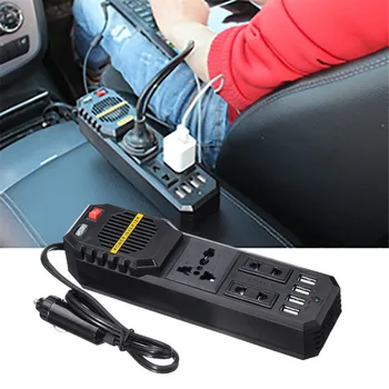 

200W Car Inverters Auto Power Inverter DC 12V To AC 220V 4 USB Charger Ports Voltage Converter Car Accessories