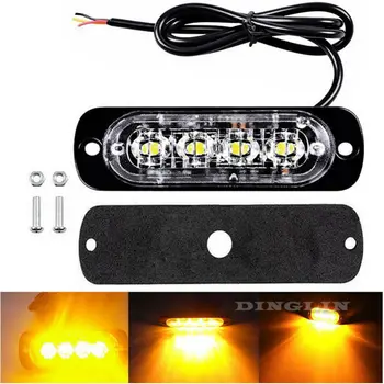 

6500K Car Lights 4pcs Set 12W Signal Spare Strobe Replacement Flashing 12V-24V