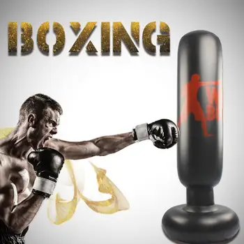 

1.6M Boxing Punching Bag Inflatable Water Base Training Pressure Relief Bounce Back Tower Standing Sand Bag Fitness Equipment