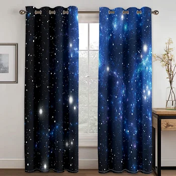

Galaxy Printing Star Shading Curtain Living Room Bedroom Curtain Home Decoration Curtain Adult Children Curtain,