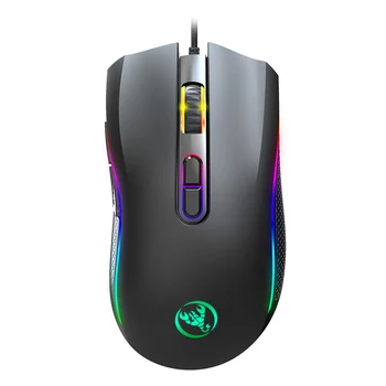 

HXSJ Colorful Luminous Gaming Mouse Wired Mouse Six Adjustable DPI Macro Definition Programmable RGB Gaming Mouse