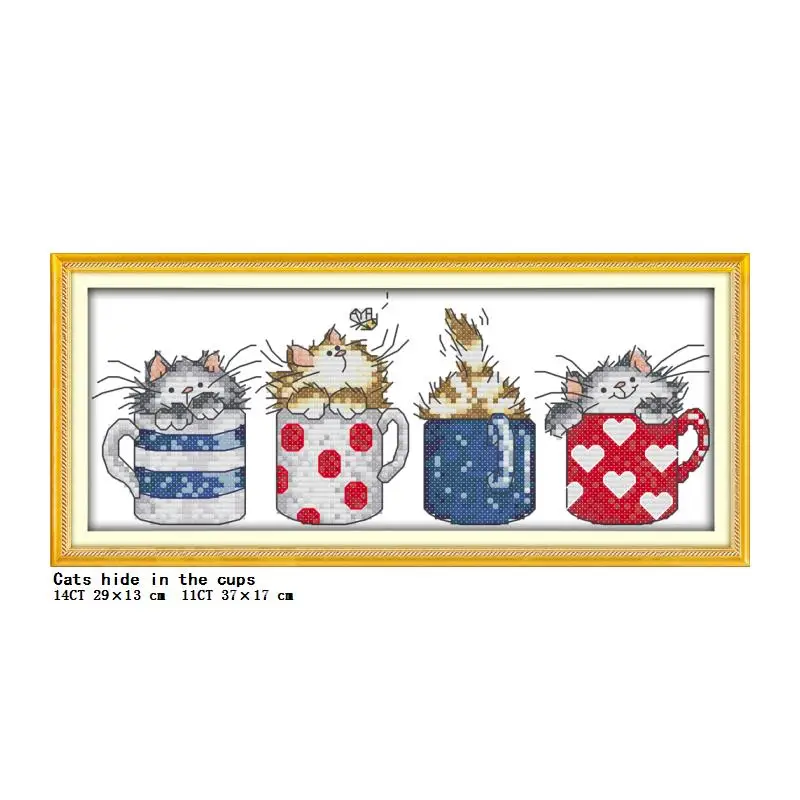 DIY cartoon series pattern printing cross stitch kit DMC 11CT 14CT counting canvas printing craft set Christmas embroidery decor cross stitch kit