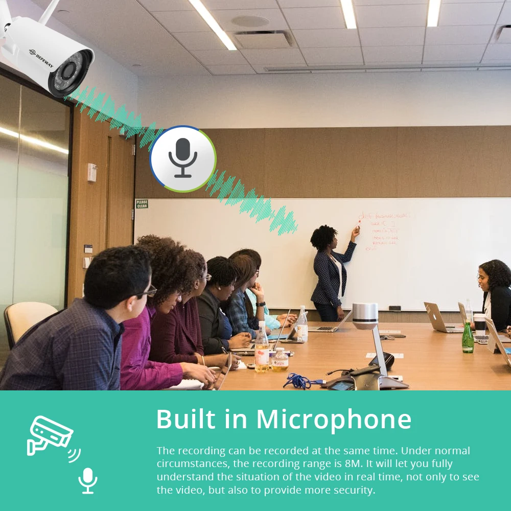 Камера видеонаблюдения H.265 беспроводная камера безопасности 8 каналов 1080P HD NVR 2 МП