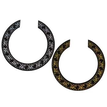 

New 2Pcs Soundhole Rosette Decal Sticker for Acoustic Classical Guitar Parts Replacement Set Chrome Pattern Guitar Rosette
